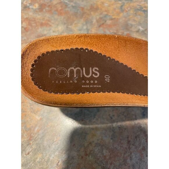 Romus Feeling Good Wooden Mule Clogs Fur and Leather - Picture 3 of 9